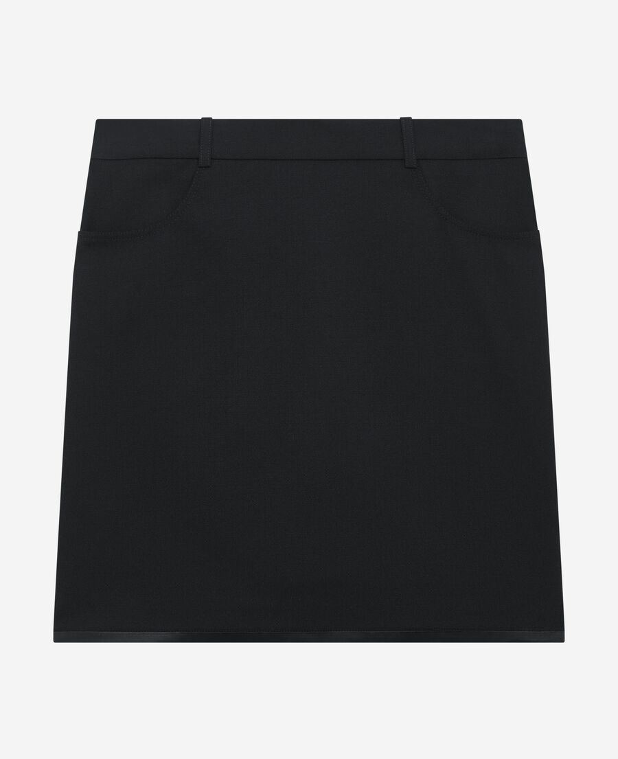 The Kooples FEMME BLACK jupe courte avec bords satin noire