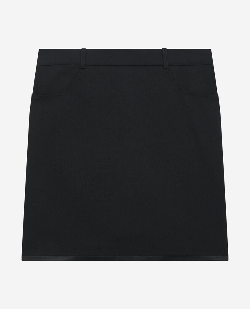 The Kooples WOMEN BLACK short skirt with black satin edges