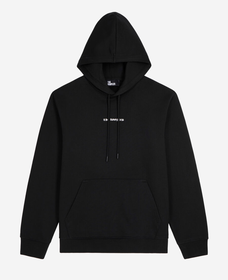 The Kooples HOMME BLACK sweatshirt &agrave; capuche avec s&eacute;rigraphie noir