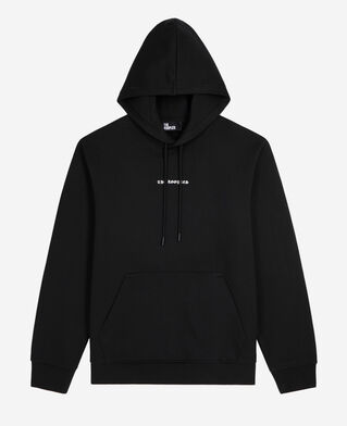 The Kooples HOMME BLACK sweatshirt &agrave; capuche avec s&eacute;rigraphie noir