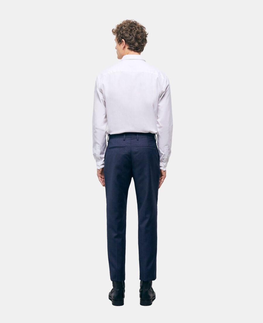 The Kooples HOMME NAVY pantalon de costume en laine bleu marine