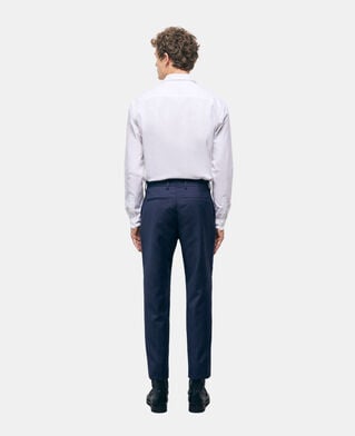The Kooples HOMME NAVY pantalon de costume en laine bleu marine