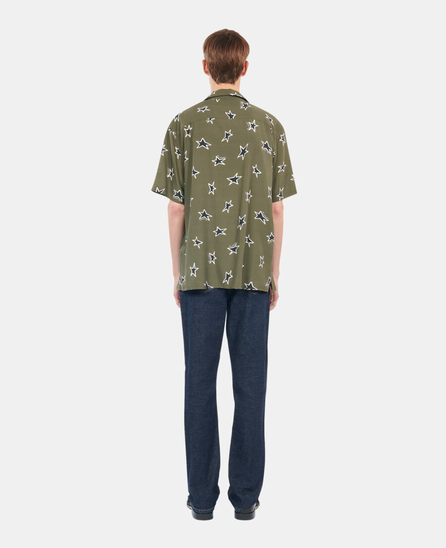 The Kooples H KAKI BLACK short-sleeved star printed shirt