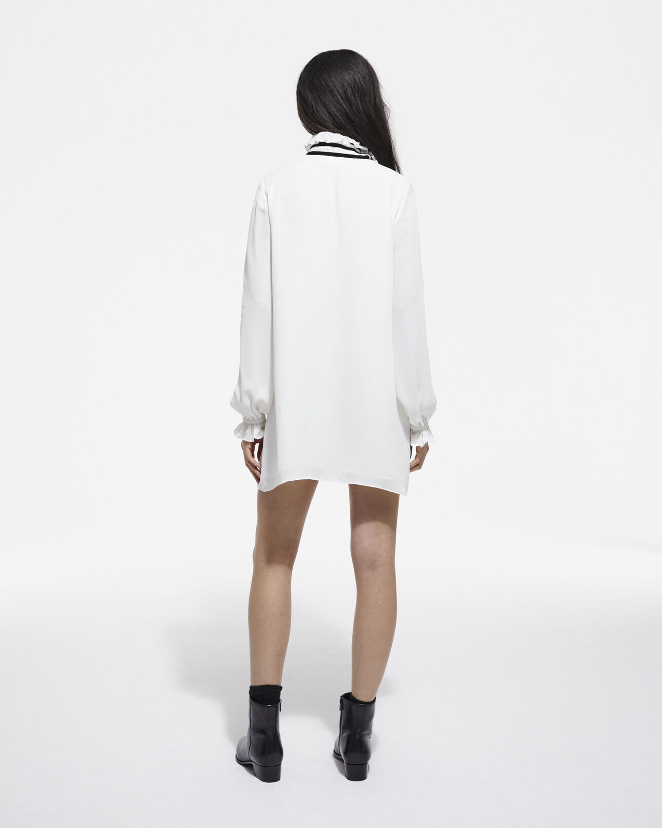 The Kooples FEMME WHITE robe courte en soie blanche