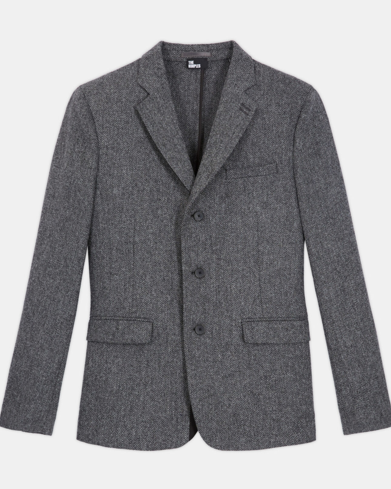 The Kooples MEN GREY gray patterned wool jacket