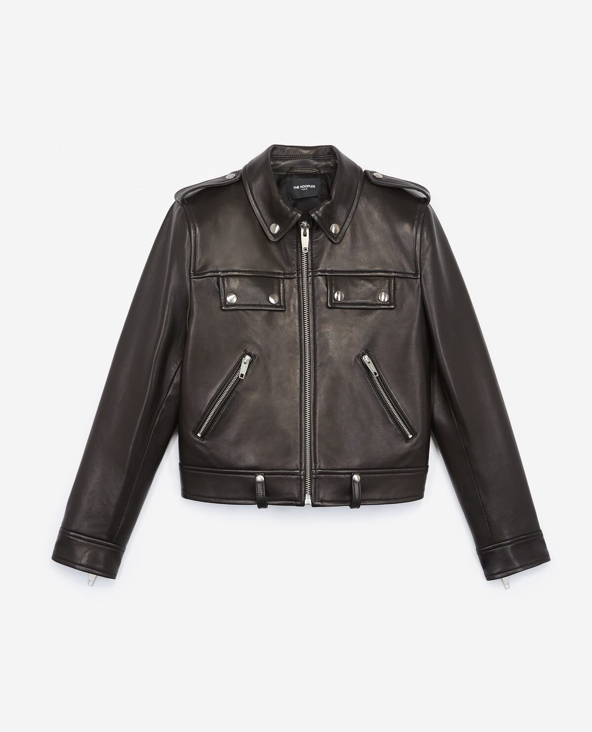 Black jacket with zip pockets shop