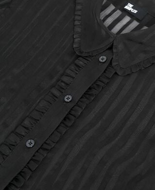 The Kooples WOMEN BLACK black silk ruffled shirt