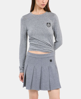 The Kooples WOMEN GREY MELANGE long sleeved printed t-shirt