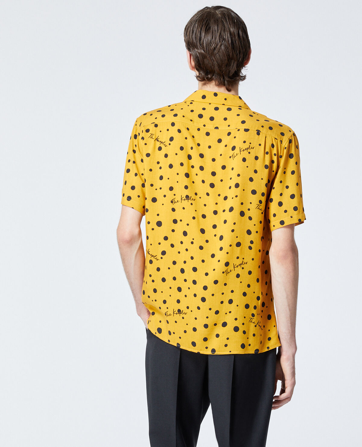 Mens yellow polka dot on sale shirt