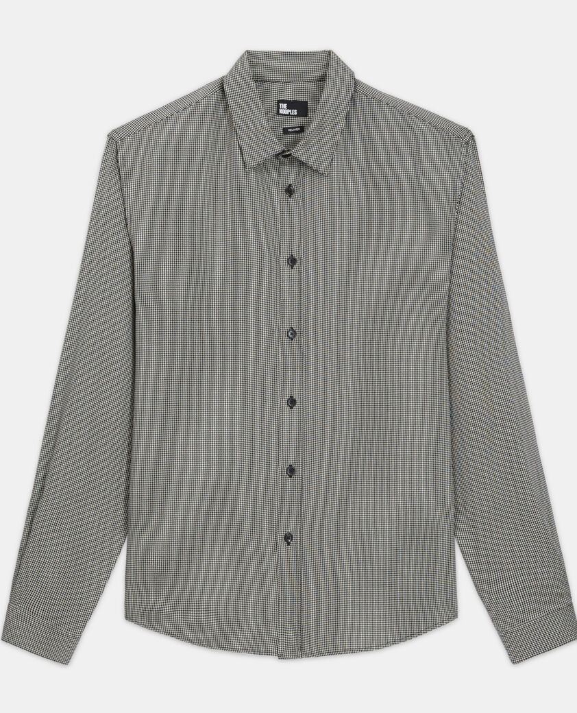 The Kooples H BLACK WHITE printed shirt with classic collar