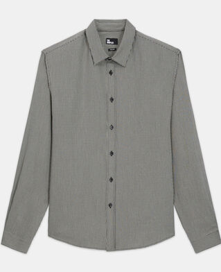 The Kooples MEN BLACK WHITE printed shirt with classic collar