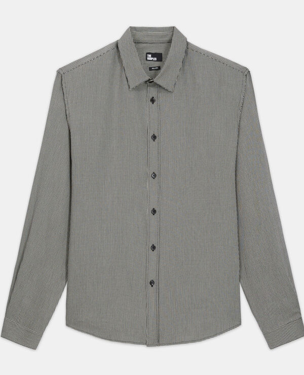The Kooples H BLACK WHITE printed shirt with classic collar