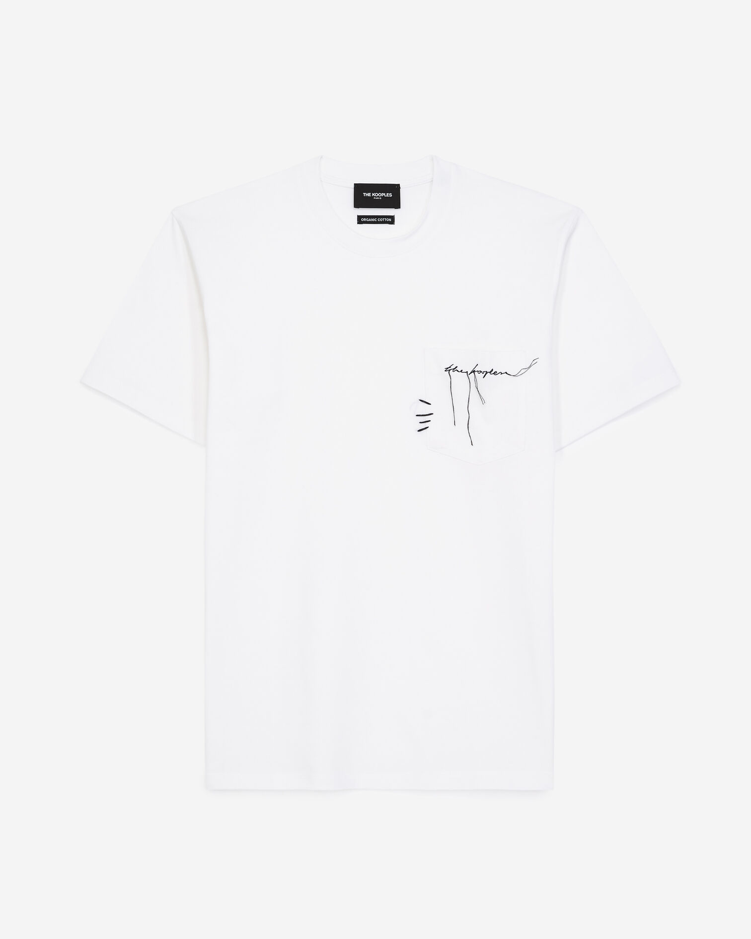 T-shirt blanc coton à poche poitrine, OFF WHITE, hi-res image number null