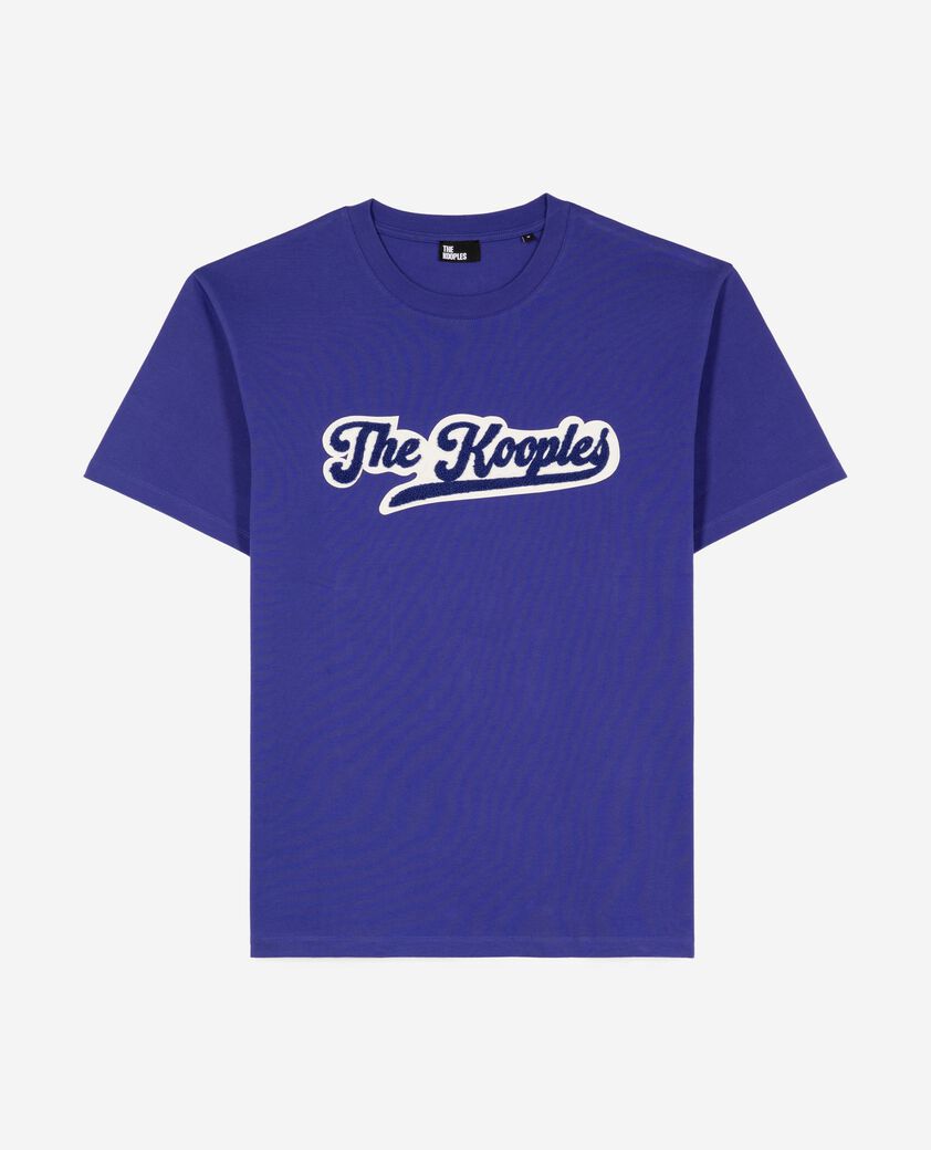 The Kooples HERREN SPECTRUM BLUE t-shirt mit blauem aufnäher
