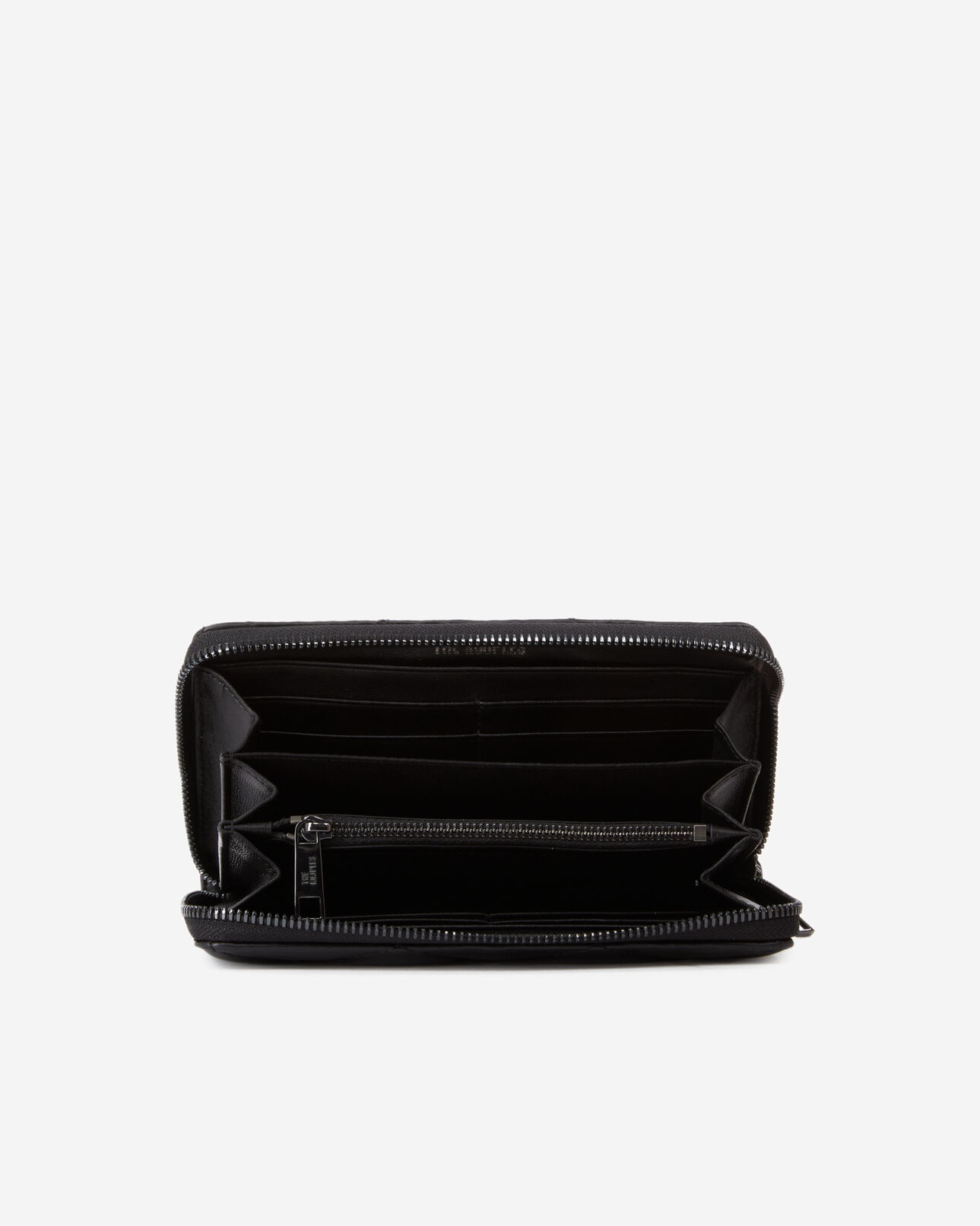 The Kooples DAMEN BLACK schwarze brieftasche aus gestepptem leder
