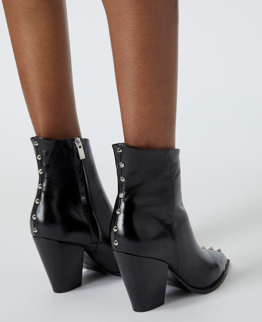 Botines negros piel tachuelas | Kooples