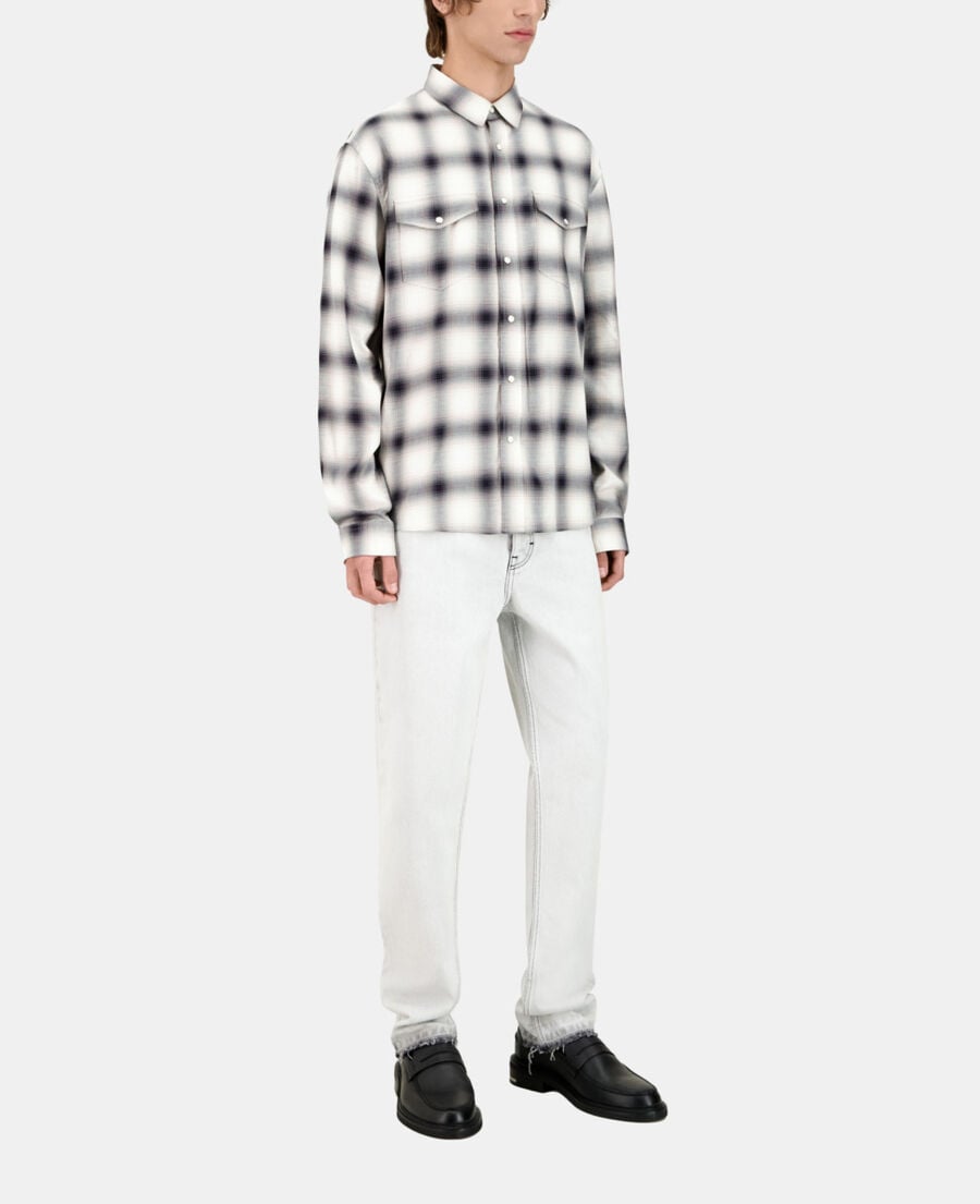 The Kooples HERREN BLACK GREY WHITE kariertes hemd