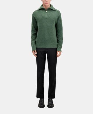 The Kooples MEN FOREST green wool and alpaca blend sweater