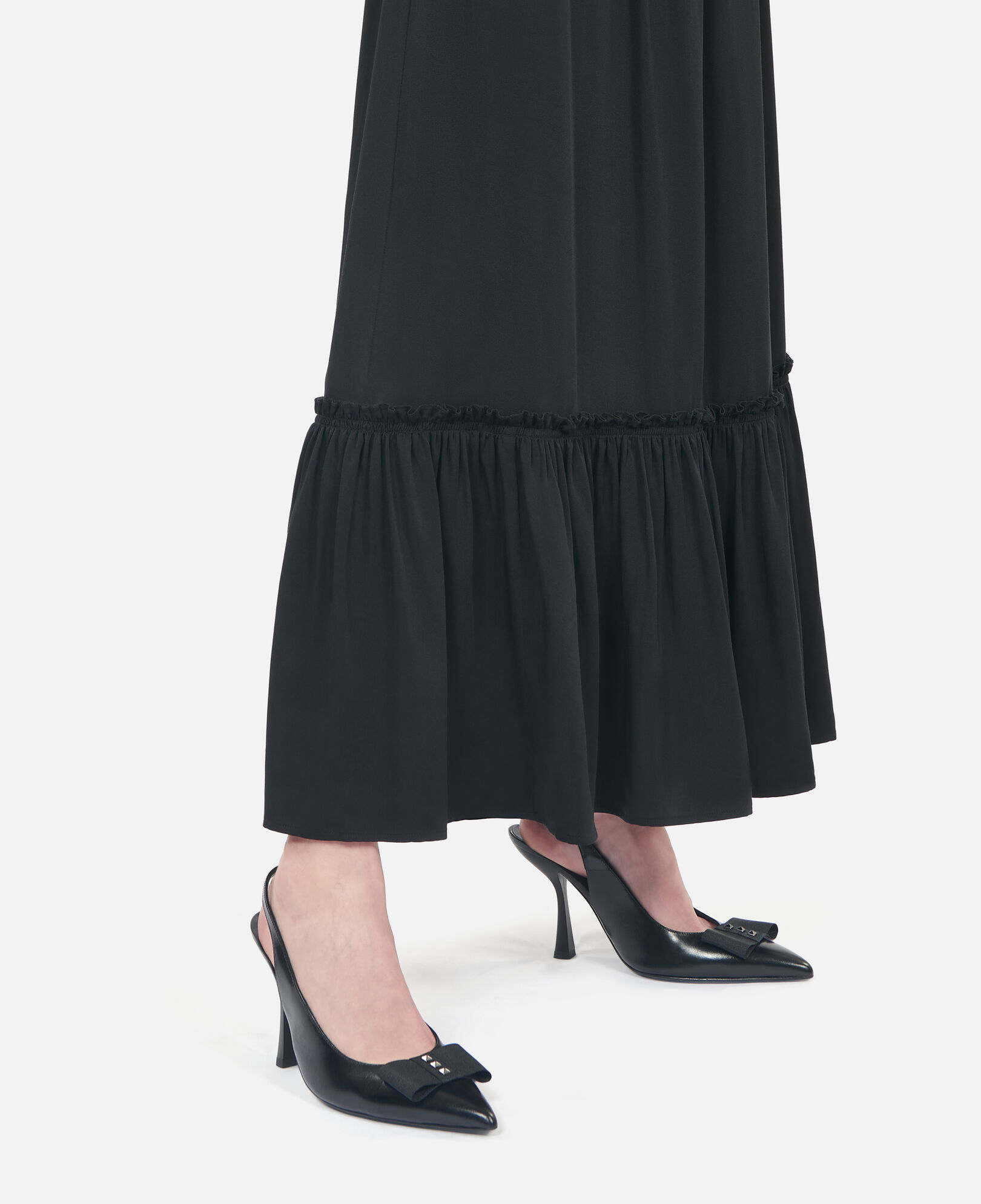 The Kooples FEMME BLACK escarpins en cuir noir à bride arrière