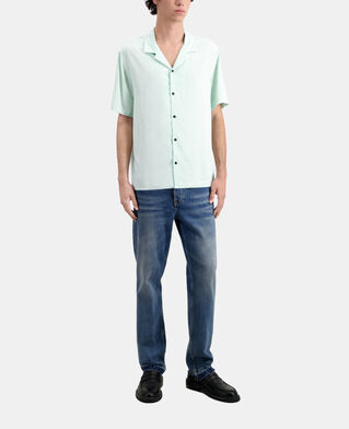 The Kooples HERREN OCEAN grünes hemd mit kurzen ärmeln