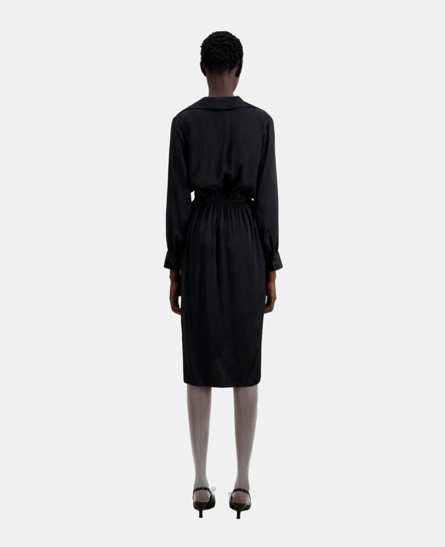 The Kooples F BLACK mid-length black dress with flowers