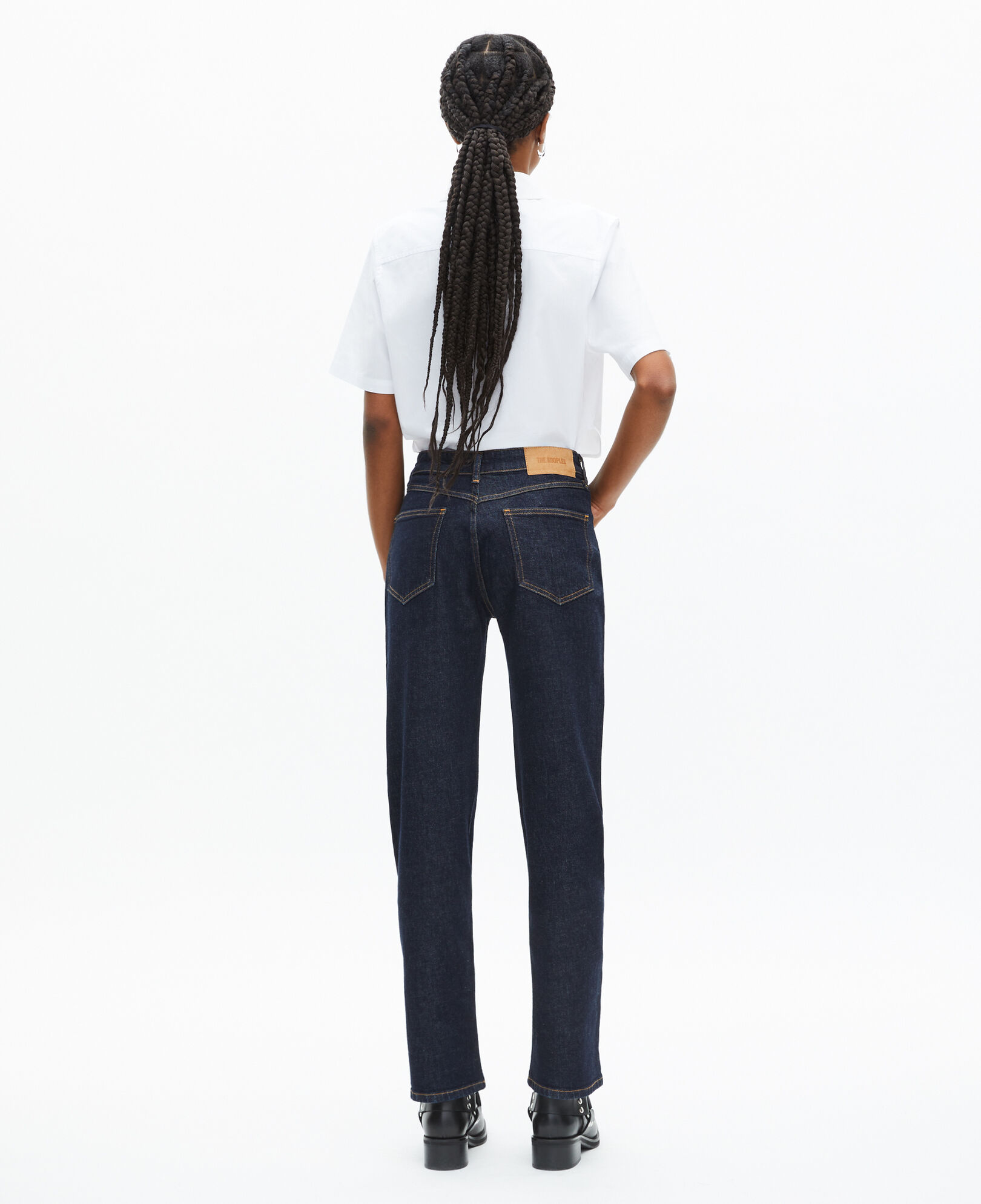 The Kooples WOMEN BLUE ELECTRIC dark blue straight jeans