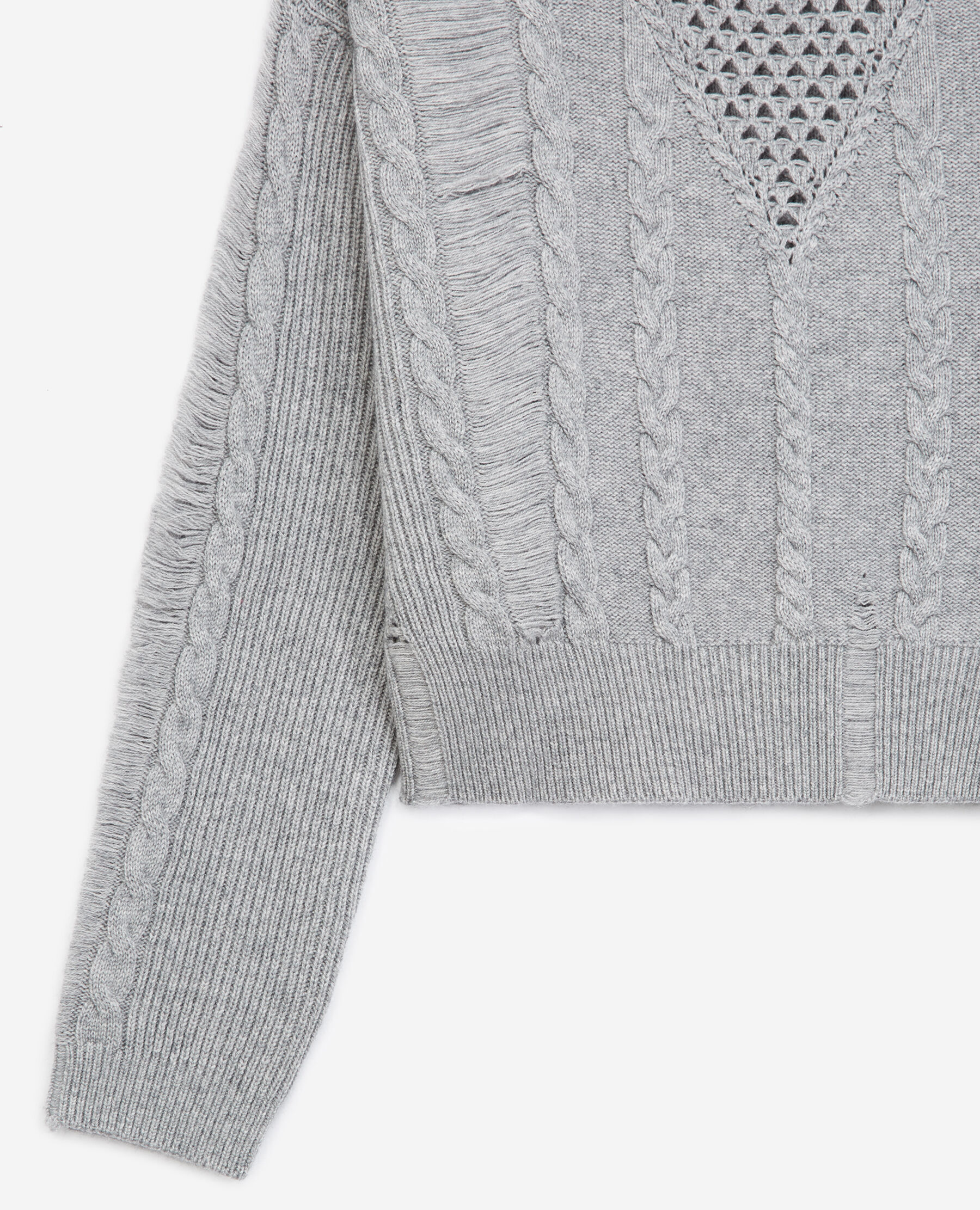 Ripped grey cashmere and wool sweater The Kooples