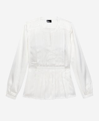 The Kooples FEMME ECRU top écru avec plissage