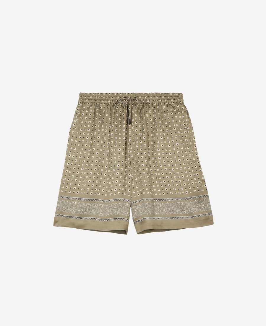 The Kooples HOMME FORET short imprim&eacute; bandana kaki