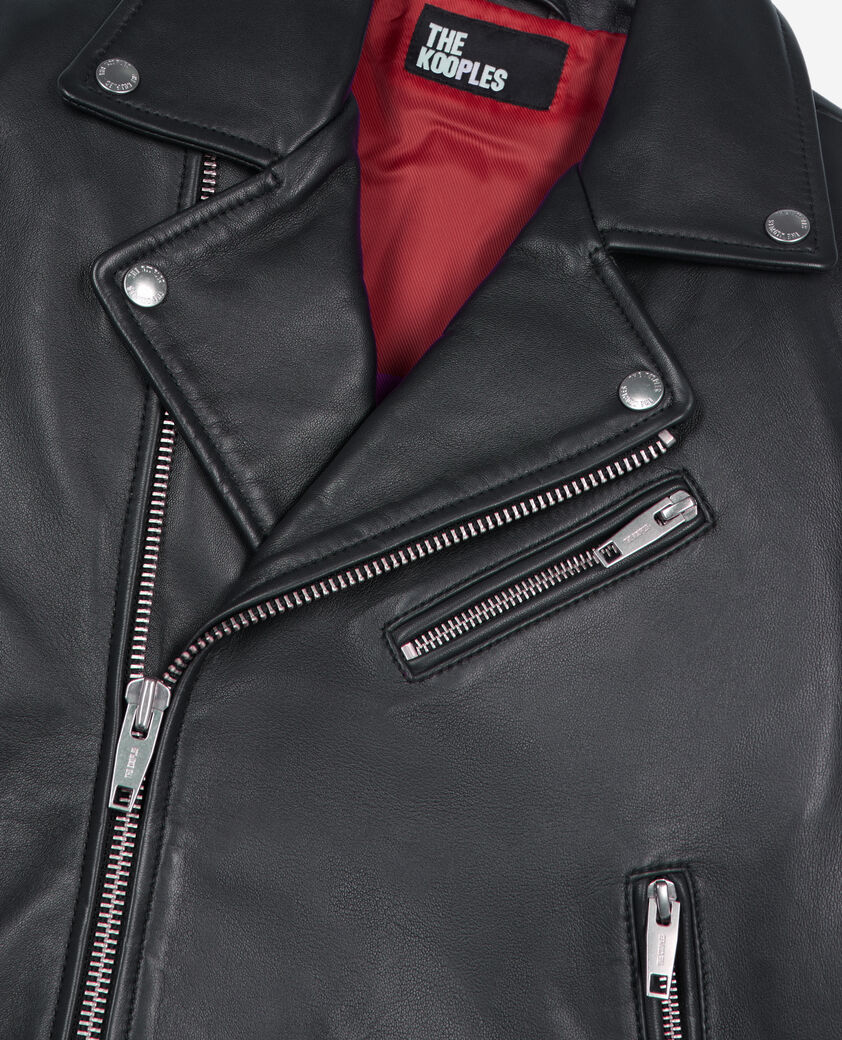 The Kooples WOMEN BLACK black leather biker jacket