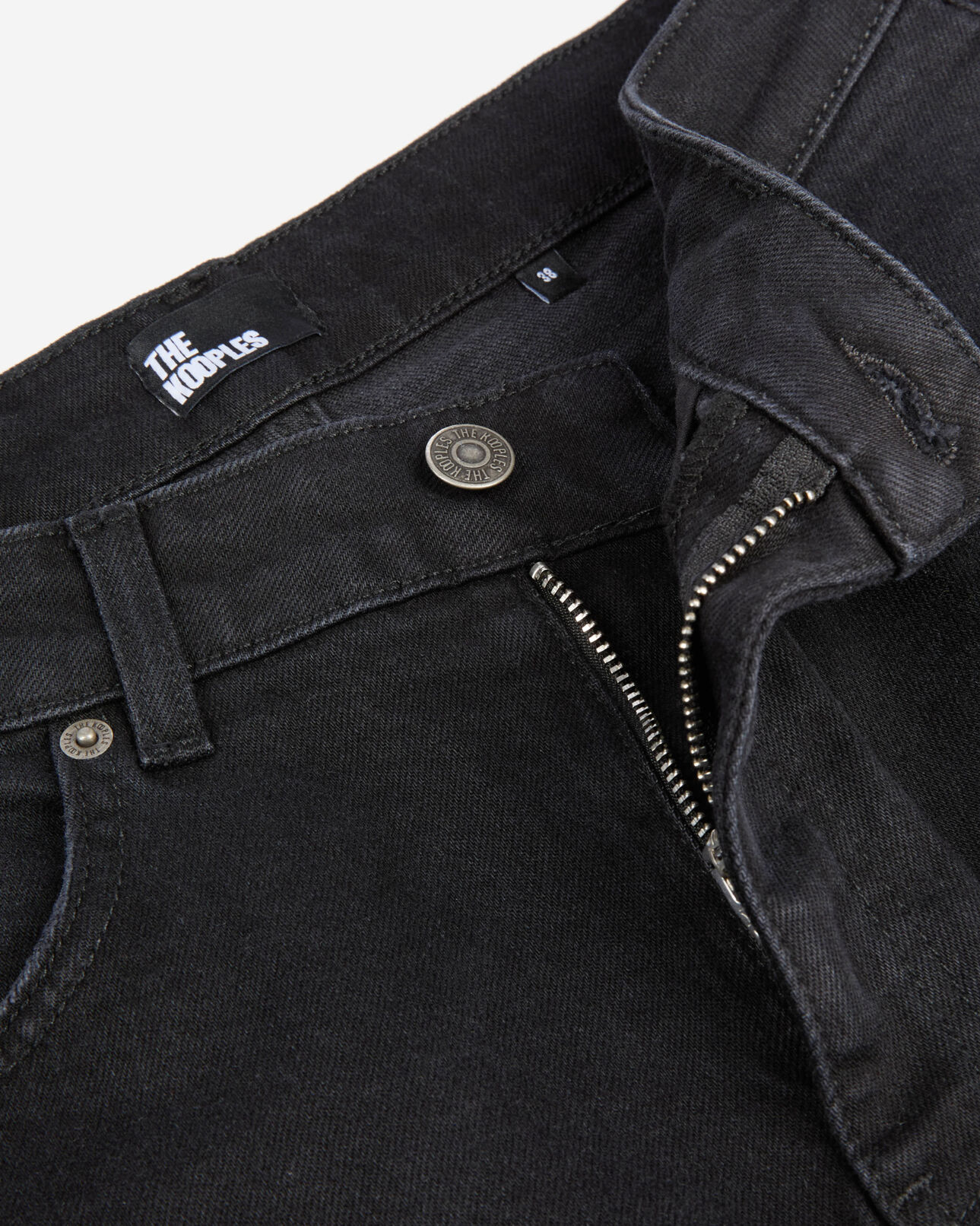 The Kooples WOMEN BLACK WASHED black flare jeans