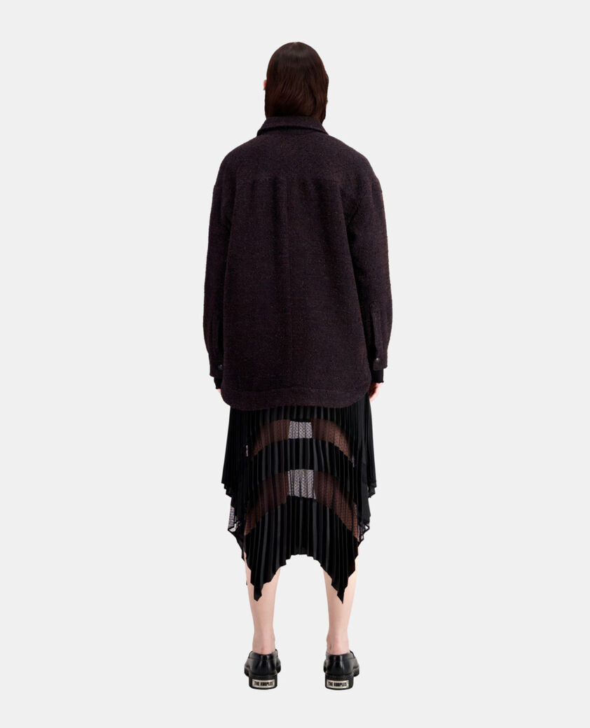 The Kooples FEMME BURGUNDY blouson style surchemise bordeaux en tweed