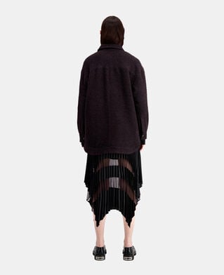 The Kooples FEMME BURGUNDY blouson style surchemise bordeaux en tweed