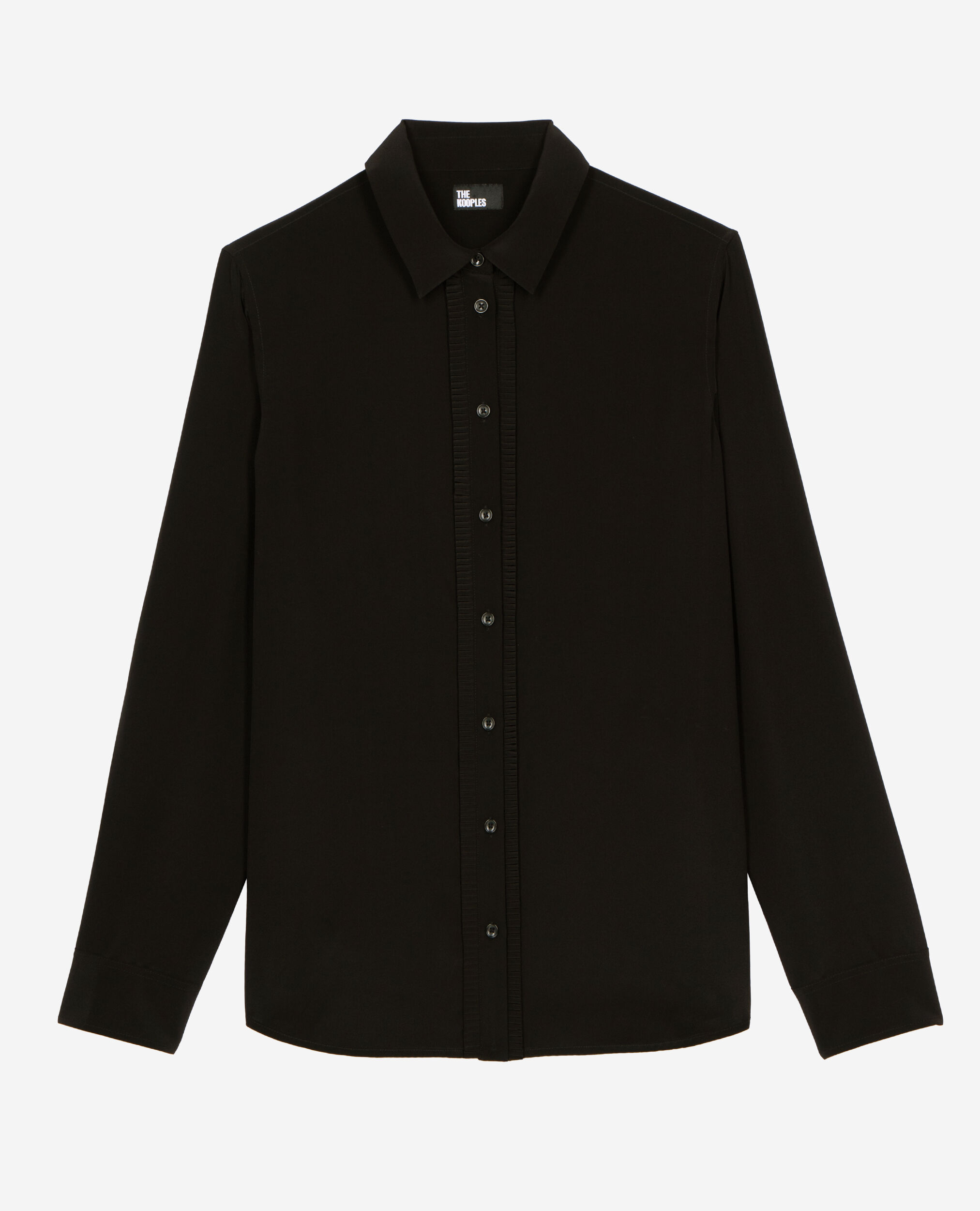 Chemise en soie noire, BLACK, hi-res image number null