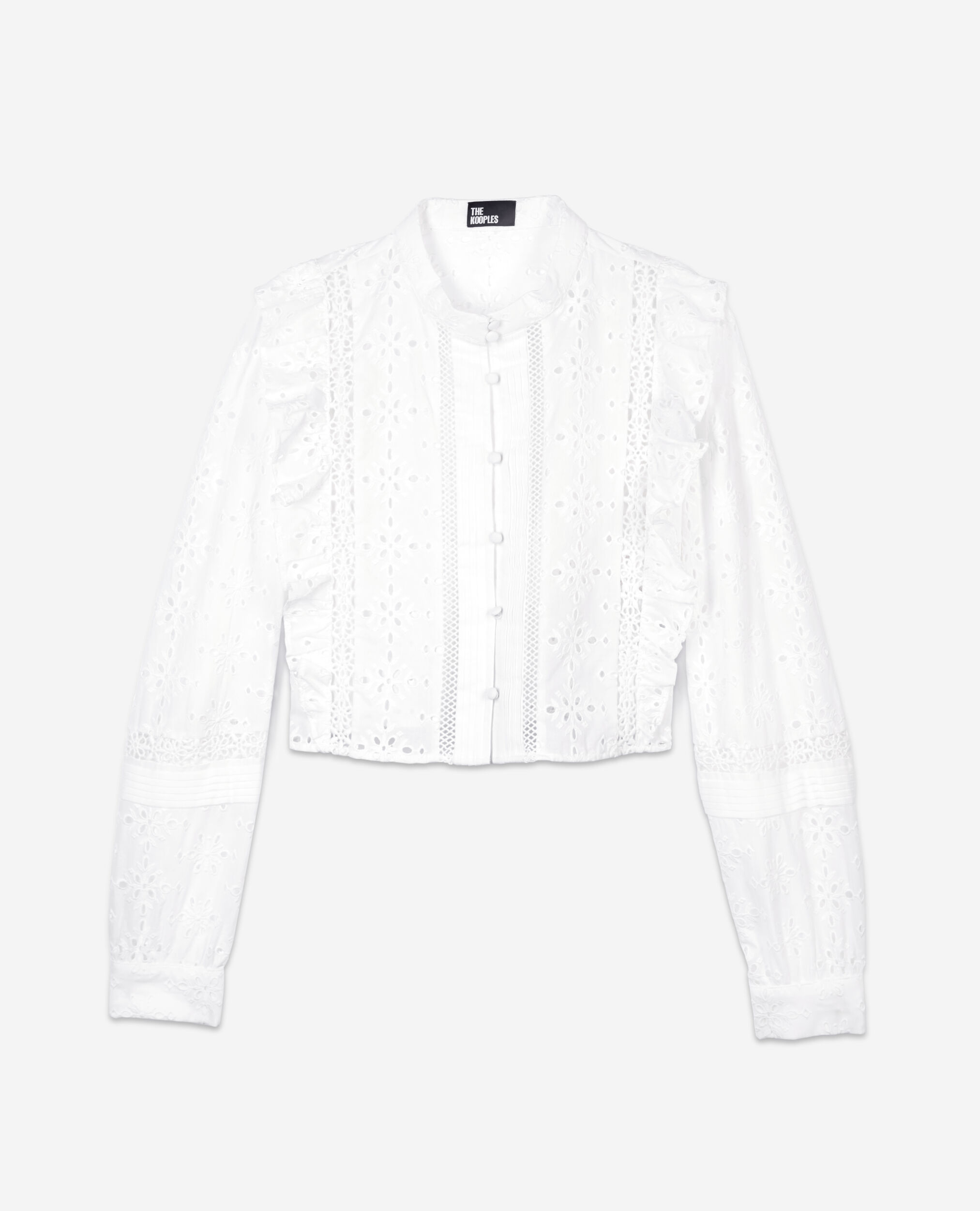 White shirt with English embroidery, WHITE, hi-res image number null