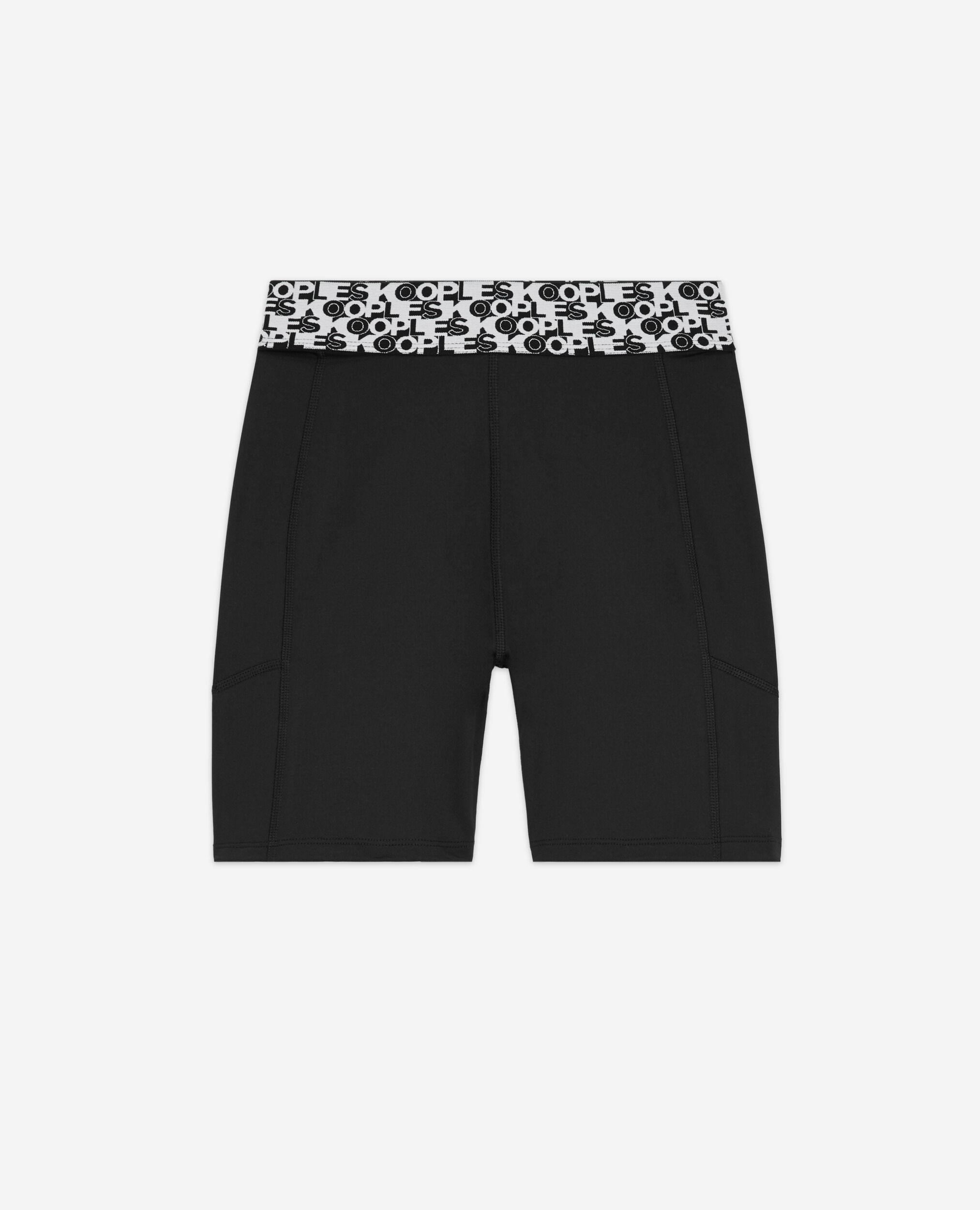 Technical cycling shorts with black logo, BLACK, hi-res image number null
