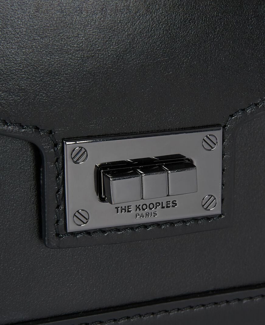 The Kooples WOMEN BLACK emily small bag in smooth black leather