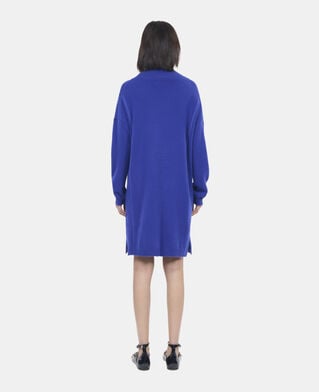 The Kooples FEMME BLUE ELECTRIC robe pull courte en cachemire bleu électrique