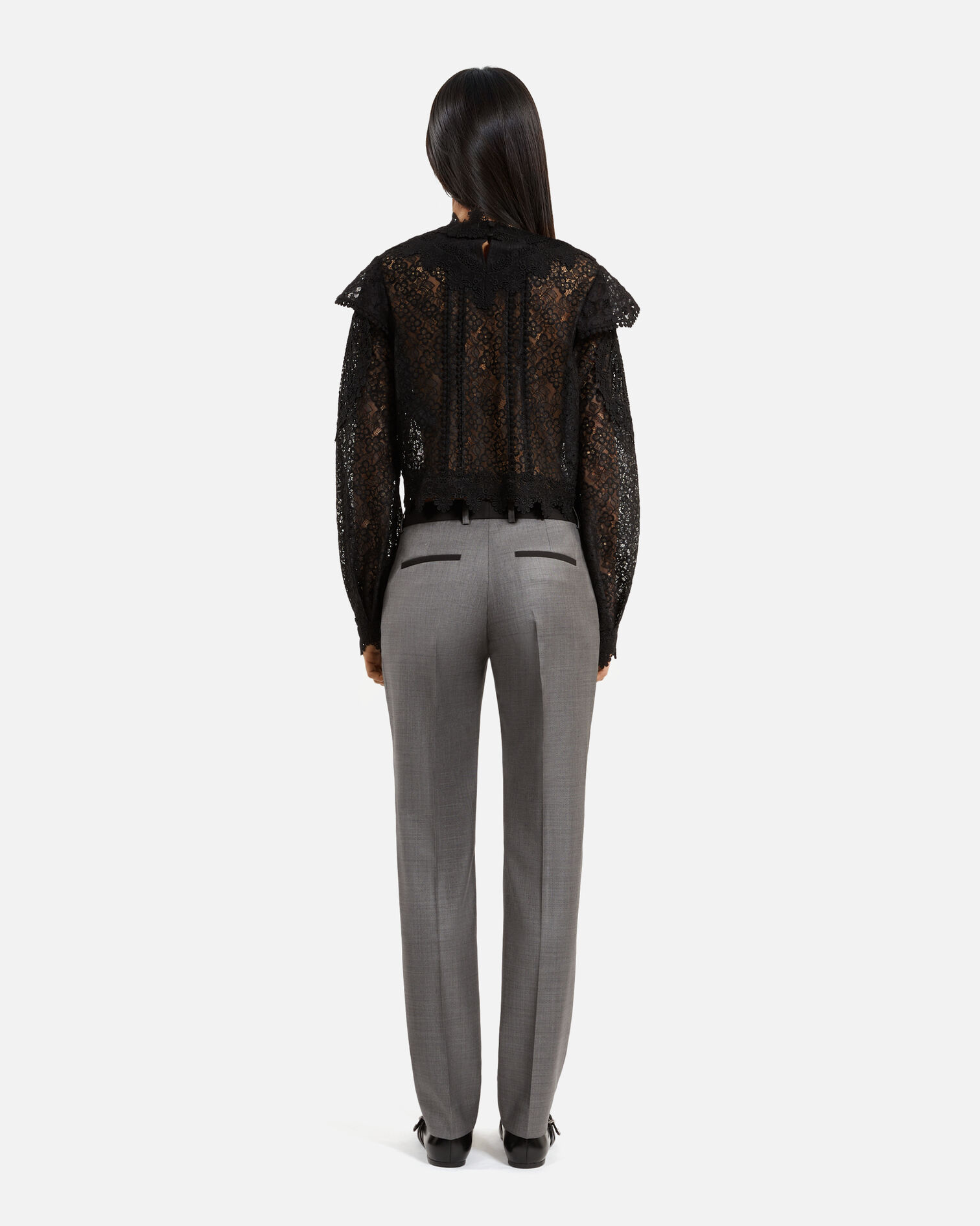 Pantalon tailleur ajusté gris, DARK GREY, hi-res image number null