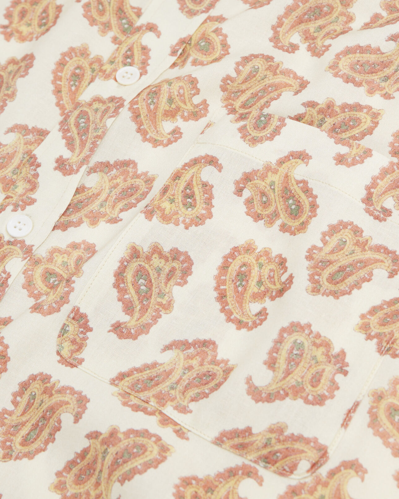 The Kooples MEN WHITE PINK white loose-fitting shirt w/ paisley pattern