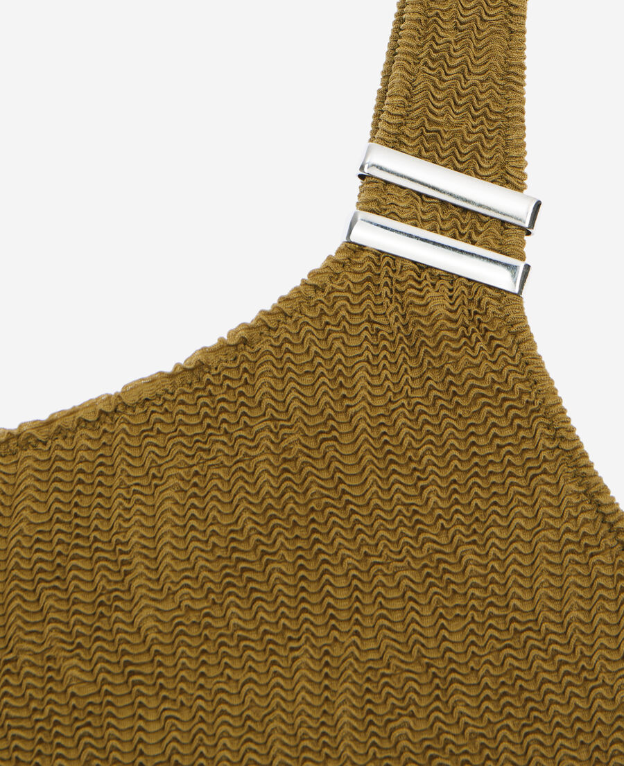 The Kooples WOMEN KAKI the kooples x luz asymmetrical swimming costume top khaki