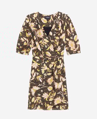 The Kooples WOMEN BLACK floral short dress