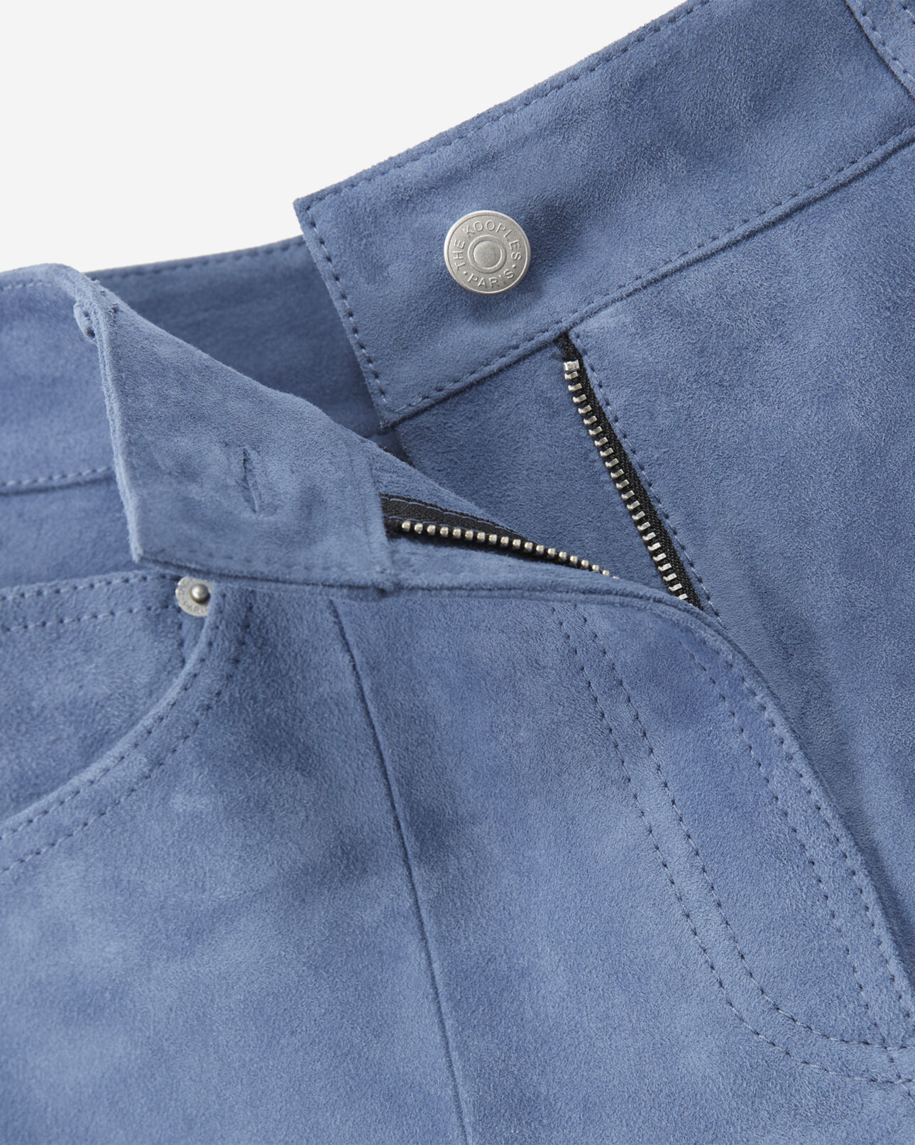 The Kooples MUJER BLUE short recto de piel