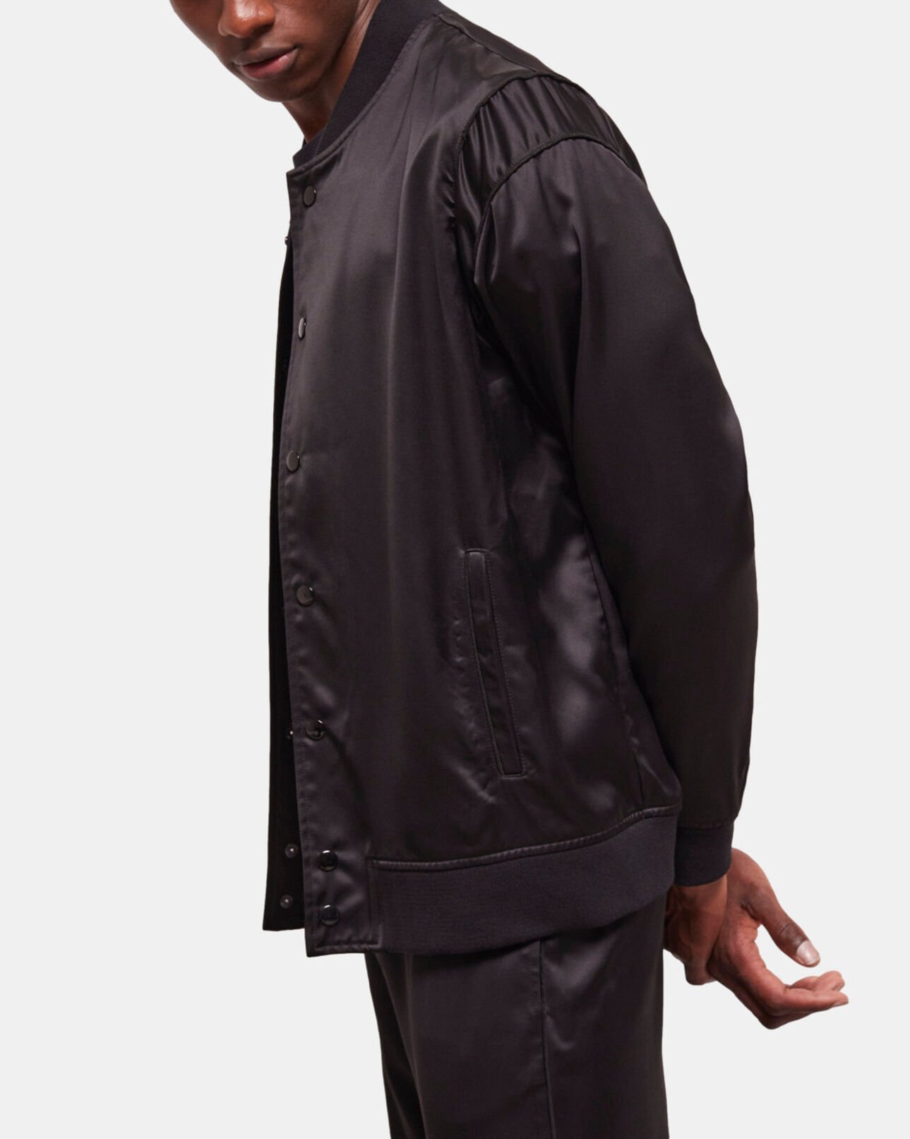 The Kooples MEN BLACK black satin effect jacket