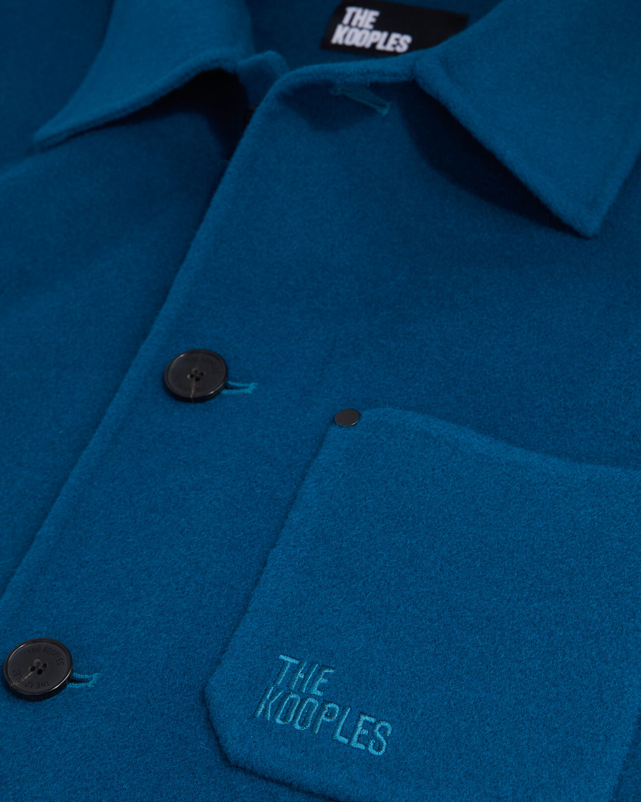 The Kooples HOMME MEDIUM BLUE blouson type surchemise bleu en laine
