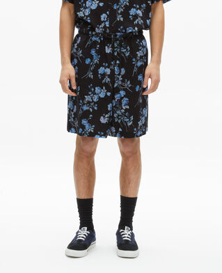 The Kooples HOMME BLACK BLUE bermuda imprimé fleuri noir