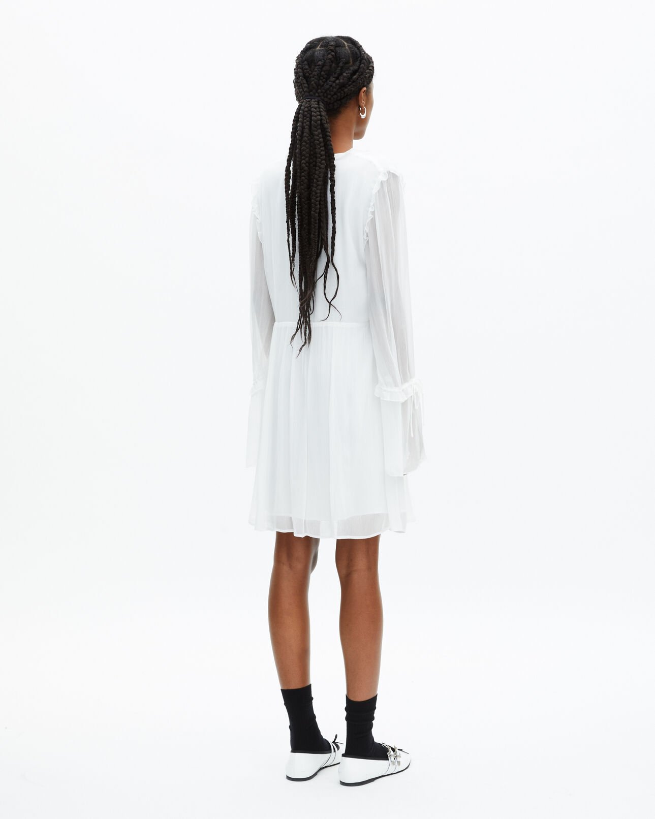 The Kooples FEMME ECRU robe courte avec volants écru