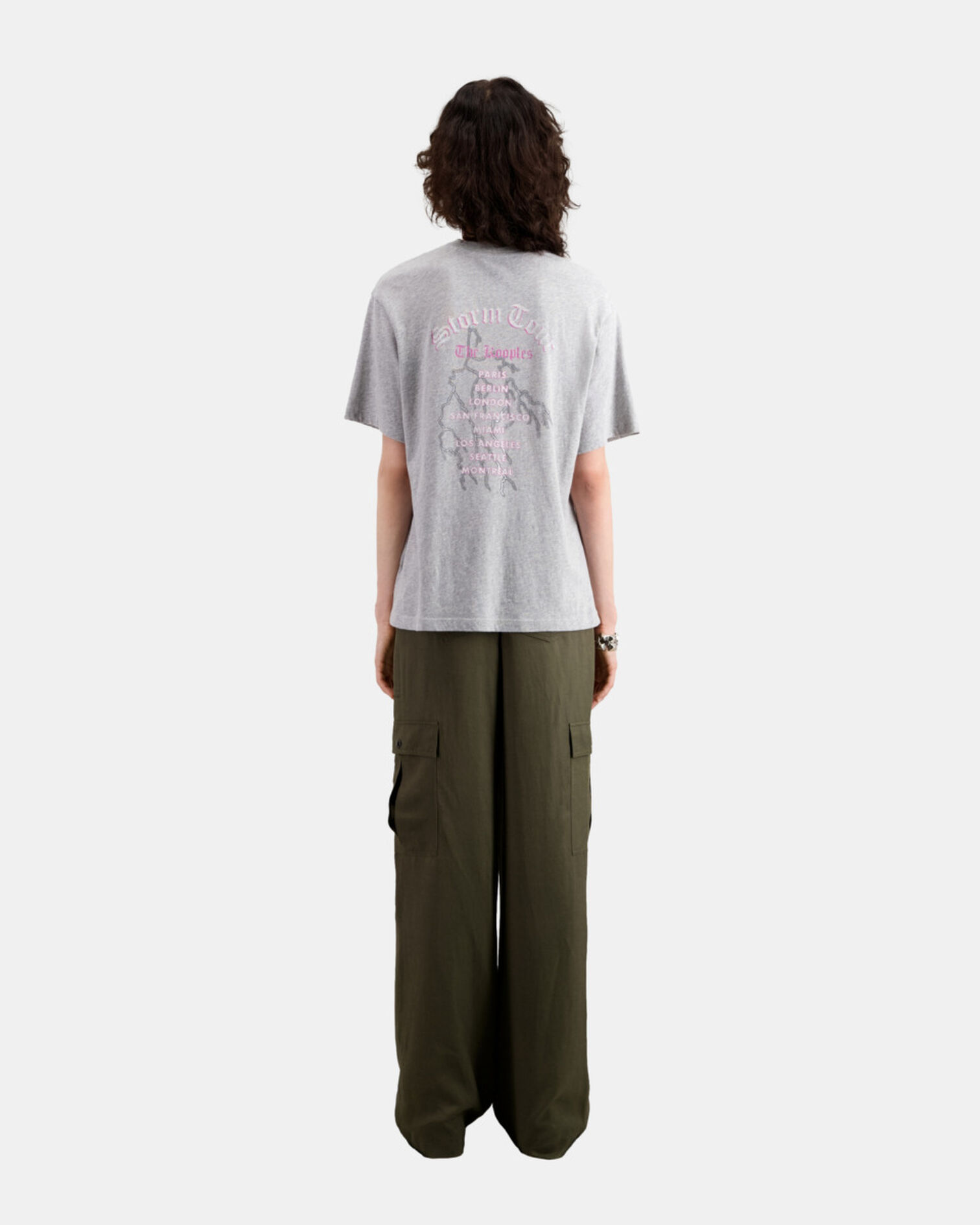 Grey t-shirt with Feel the storm serigraphy, GRIS CLAIR, hi-res image number null