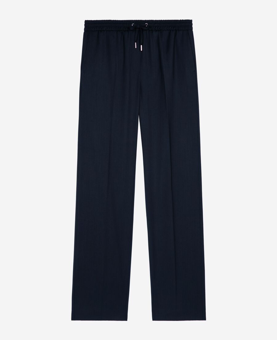 The Kooples WOMEN DARK NAVY black wool pants