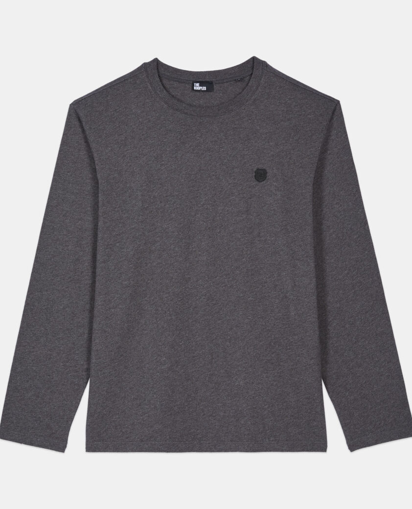 The Kooples HOMME ANTHRACITE MELANGE t-shirt manches longues gris